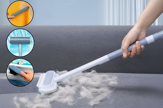 Multifunctional Pet Hair Removal Brush | 4-in-1 Cleaner with Wet & Dry Functionality | Versatile Tool for Home & Car Cleaning 1
