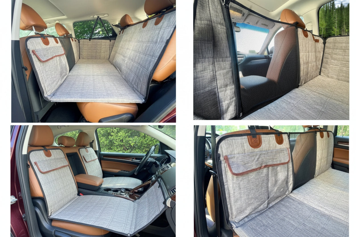 Comfort Pet | Car Dog Bed with Widened Support & Safety Belt | Durable Design for Secure Travel
