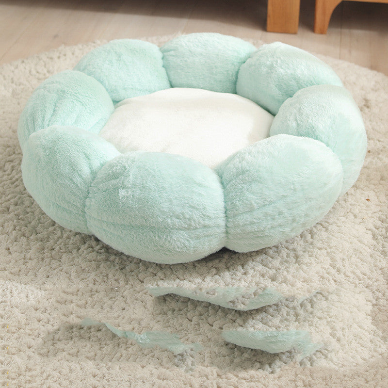 Cozy Pet Bed | Soft Cloth Dog & Cat Bed Mat with Flower Shape Design for Ultimate Comfort 11