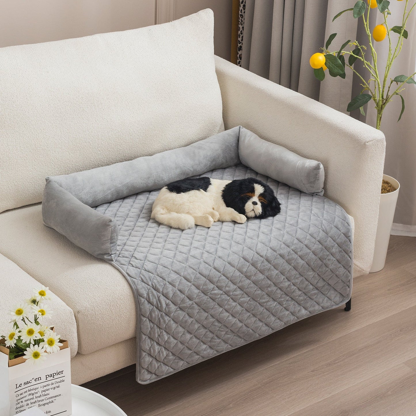 Cozy Pet Collection | Plush Dog Bed with Removable Cushion | Curved Design for Ultimate Comfort 9