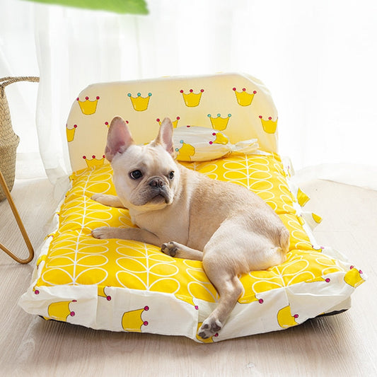 Cozy Pet Haven | Dog Bed with Soft PP Cotton | Comfortable Sleeping Space for Small Pets 1