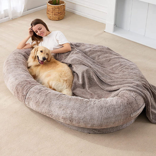Plush Large Dog Bed with Soft Fabric & Stylish Colors for Ultimate Comfort 1