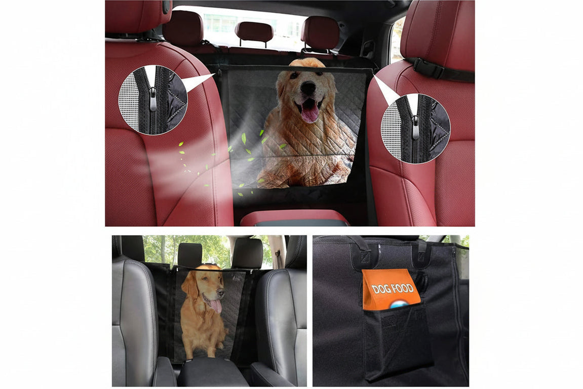 Pet Travel | Dog Car Seat Cover with Mesh Windows & Waterproof Design | Back Seat Protector for Comfortable Travel
