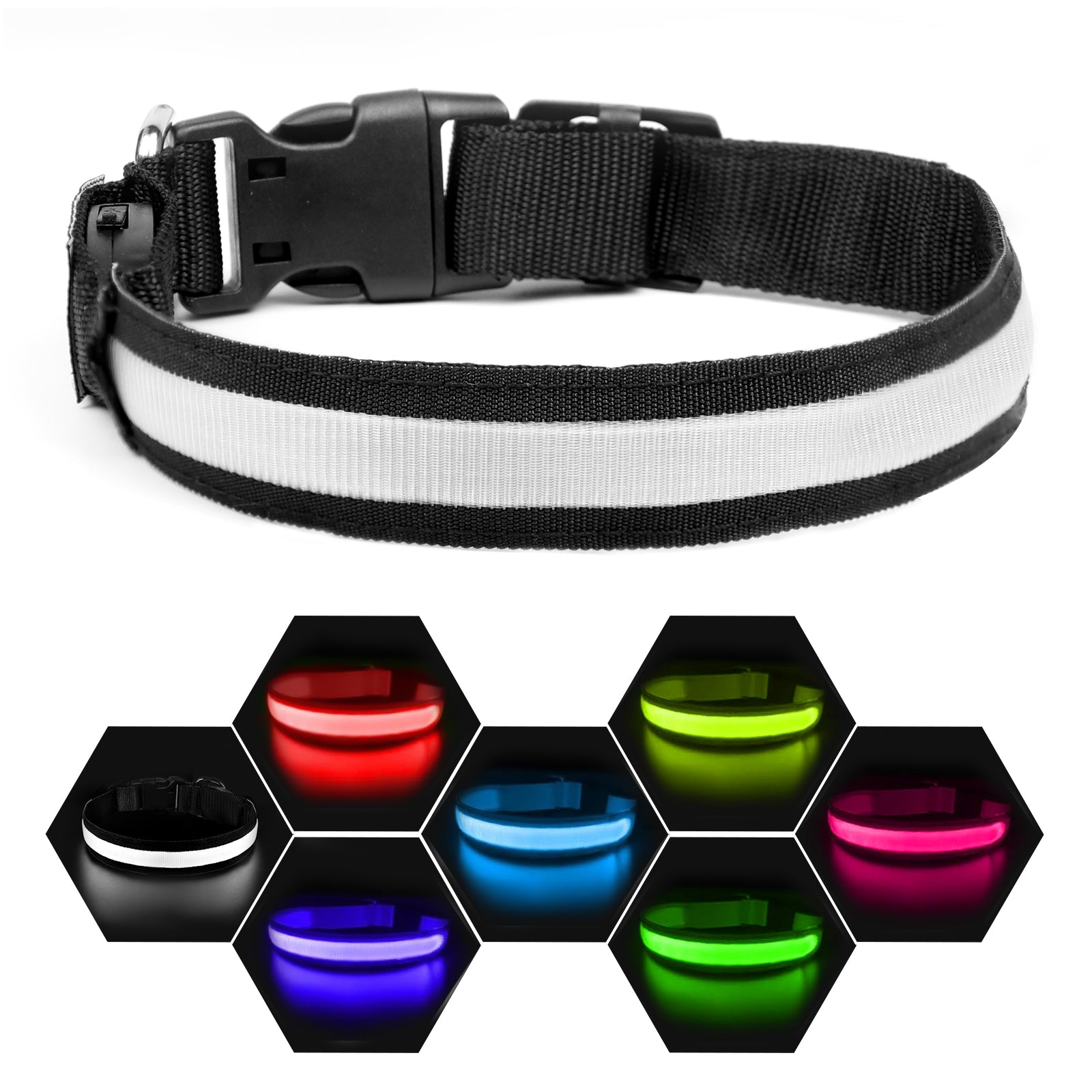 Illuminated Pet Collar | LED Dog Collar with 3 Flash Modes & USB Rechargeable | High Visibility for Night Safety 1