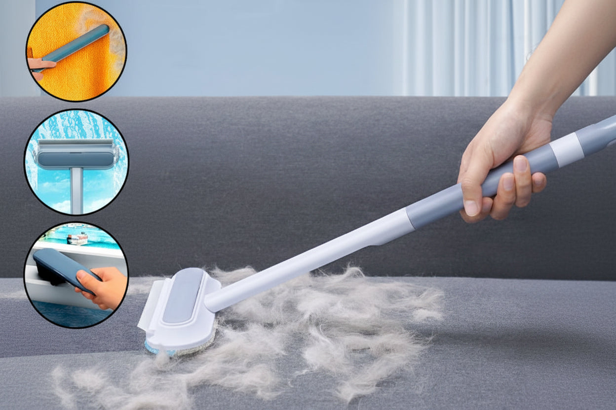 Multifunctional Pet Hair Removal Brush | 4-in-1 Cleaner with Wet & Dry Functionality | Versatile Tool for Home & Car Cleaning 1