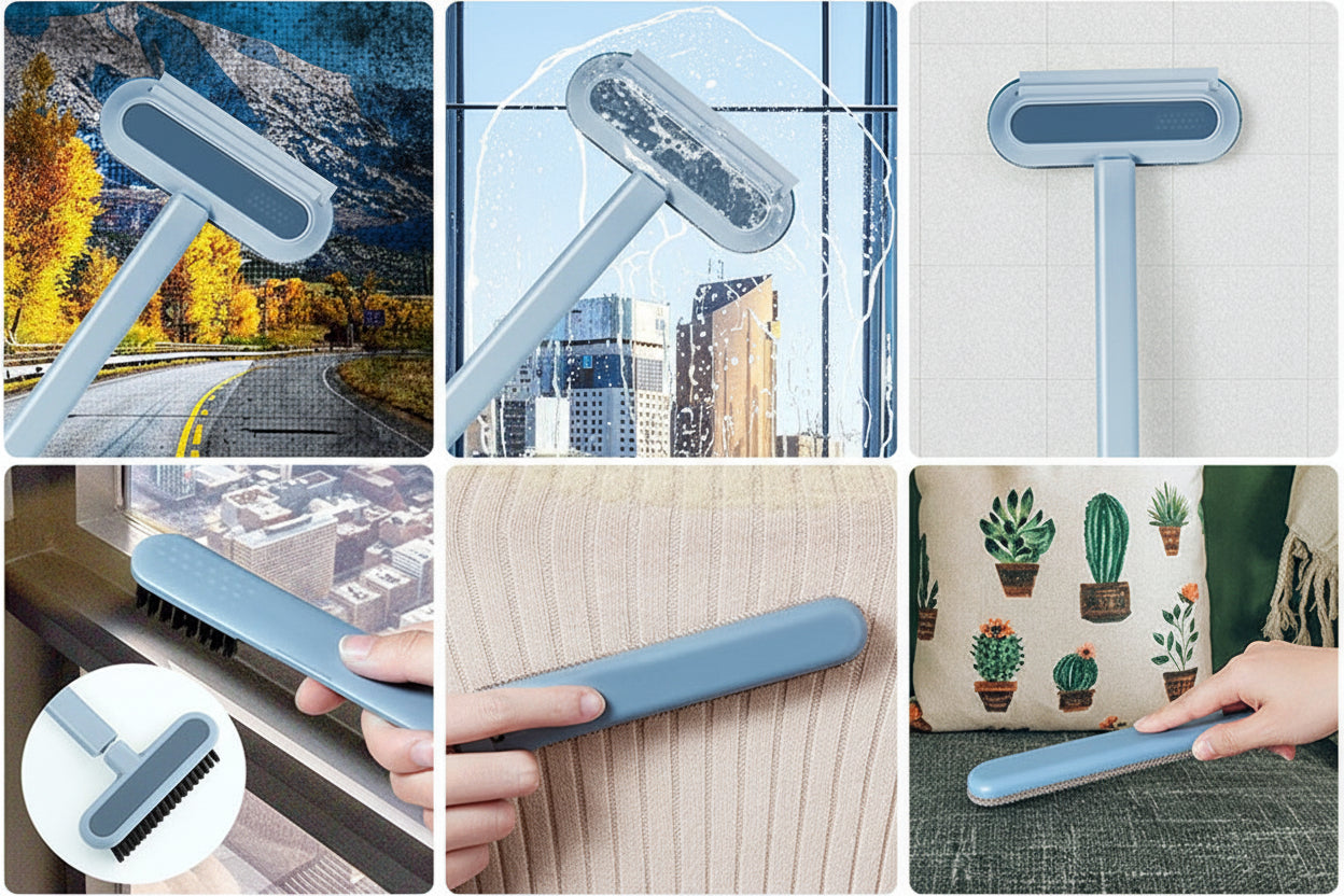 Multifunctional Pet Hair Removal Brush | 4-in-1 Cleaner with Wet & Dry Functionality | Versatile Tool for Home & Car Cleaning 5