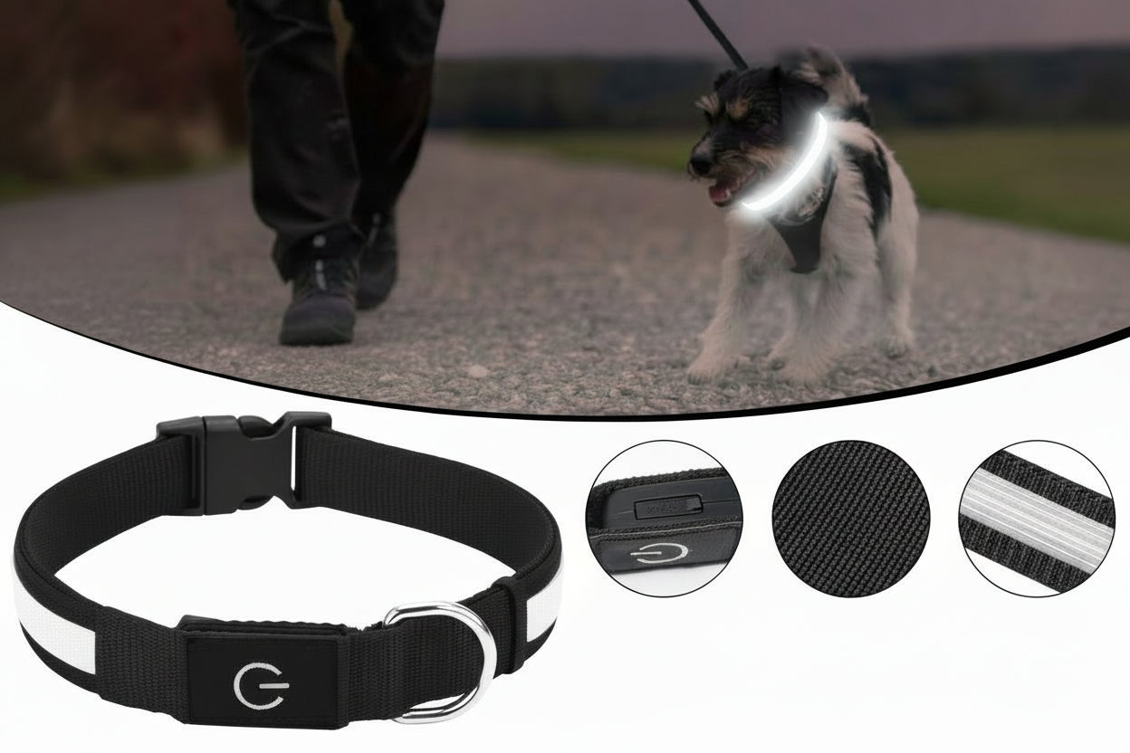 Illuminated Pet Collar | LED Dog Collar with 3 Flash Modes & USB Rechargeable | High Visibility for Night Safety 7
