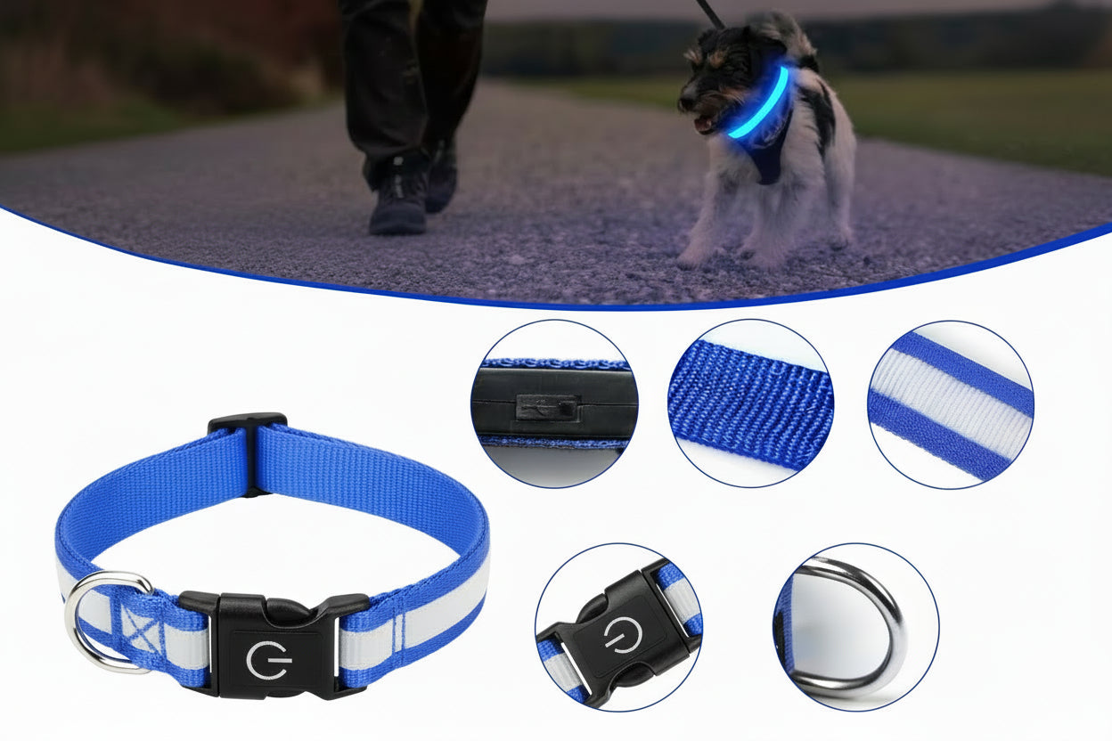 Illuminated Pet Collar | LED Dog Collar with 3 Flash Modes & USB Rechargeable | High Visibility for Night Safety 10