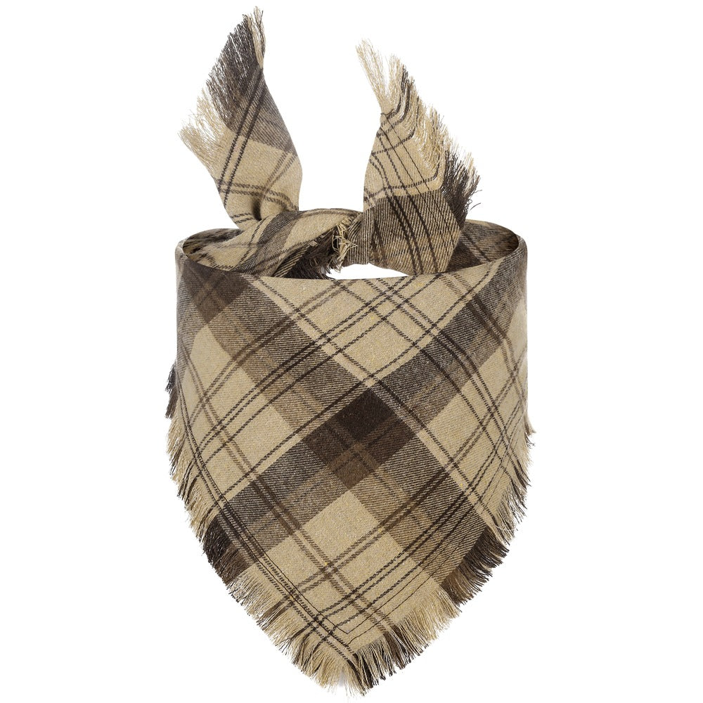 Autumn Pet Collection | Classic Plaid Dog Bandana with Tassel Edges | Stylish Accessory for Fall Festivities 10