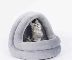 Cozy Cat House Bed | Soft Plush Cat Bed with Removable Cover | Comfortable Sleeping Space for Kittens and Small Dogs 0