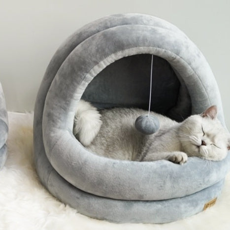 Cozy Cat House Bed | Soft Plush Cat Bed with Removable Cover | Comfortable Sleeping Space for Kittens and Small Dogs 1