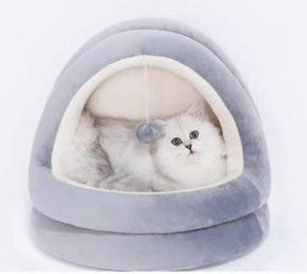 Cozy Cat House Bed | Soft Plush Cat Bed with Removable Cover | Comfortable Sleeping Space for Kittens and Small Dogs 3
