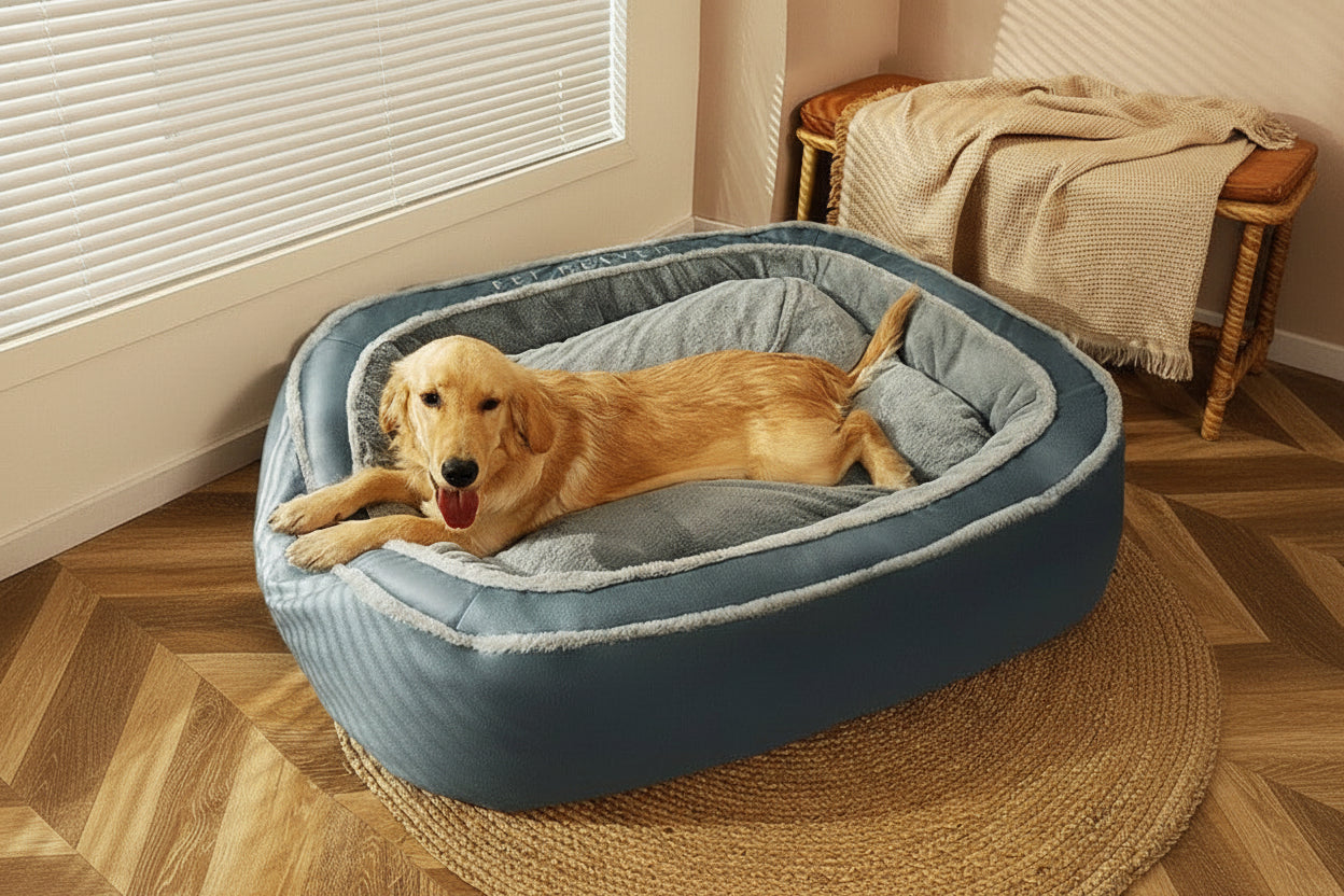 Cozy Haven | Dog Bed with Soft Polyester-Cotton Blend | Winter Warm Sleeping Space for Pets 2