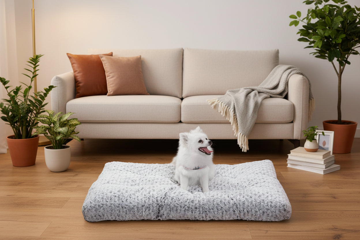 Cozy Haven | Thickened Velvet Dog Bed with Soft Fluffy Design | Washable Mat for Ultimate Comfort 5