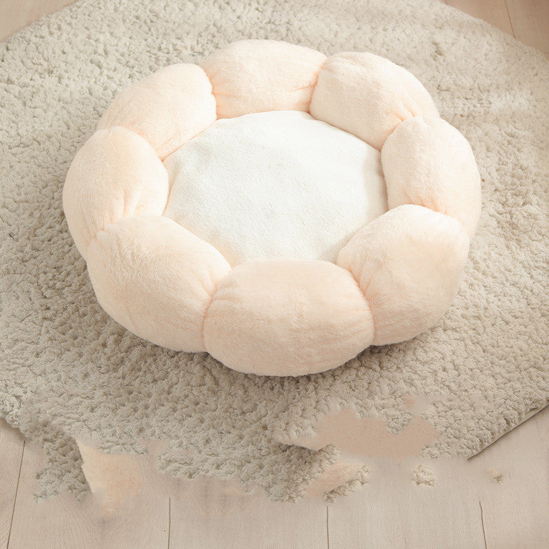 Cozy Pet Bed | Soft Cloth Dog & Cat Bed Mat with Flower Shape Design for Ultimate Comfort 10