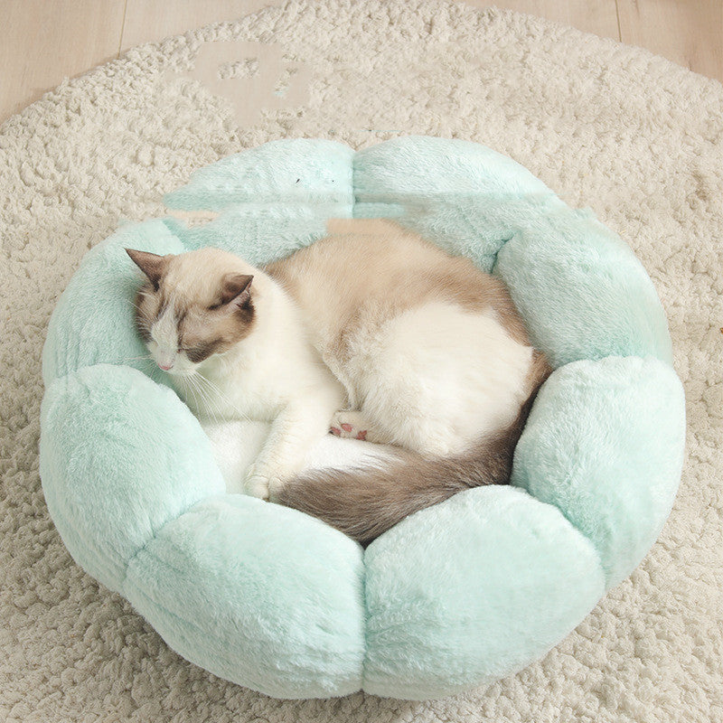 Cozy Pet Bed | Soft Cloth Dog & Cat Bed Mat with Flower Shape Design for Ultimate Comfort 3