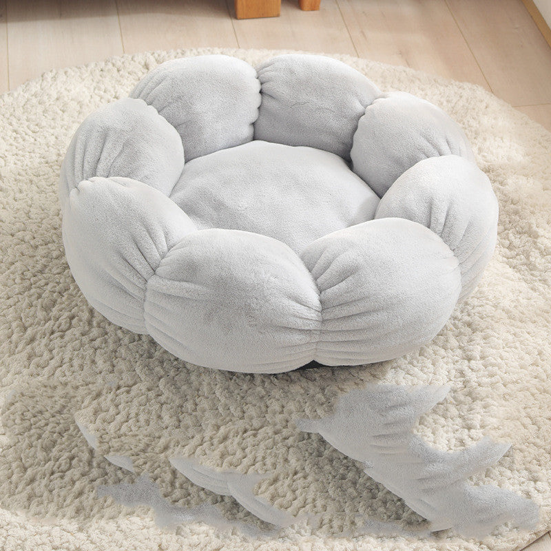 Cozy Pet Bed | Soft Cloth Dog & Cat Bed Mat with Flower Shape Design for Ultimate Comfort 9