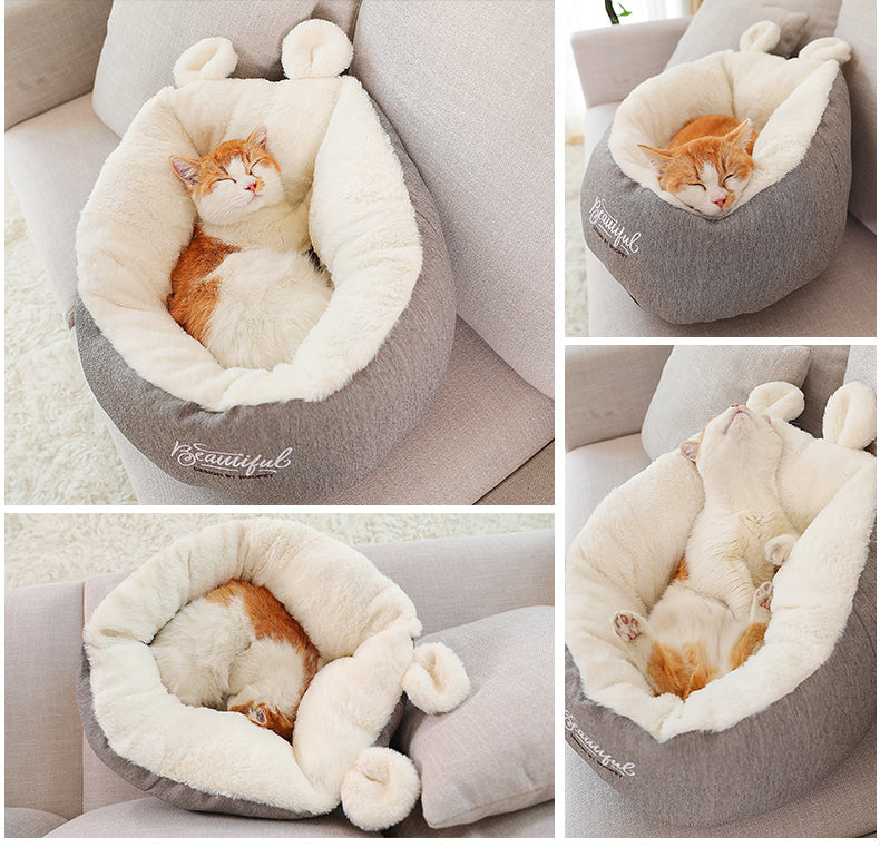 Cozy Pet Bed | Soft Cotton Dog Bed with Warm Sleeping Bag Design | Comfortable Cushion for Restful Sleep 7