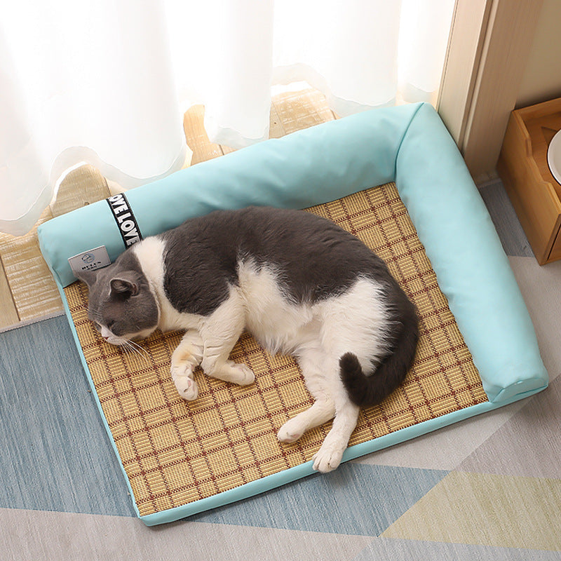 Cozy Pet Collection | Dog Cooling Mat with Breathable Bamboo Fiber | Comfortable Bed for Summer Relief 0
