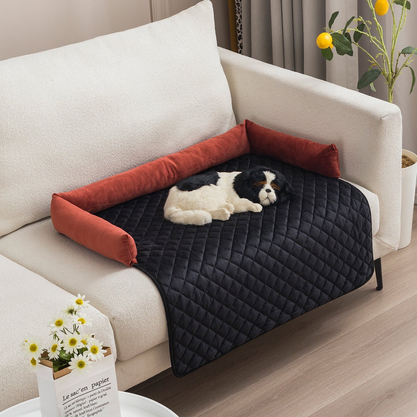 Cozy Pet Collection | Plush Dog Bed with Removable Cushion | Curved Design for Ultimate Comfort 7