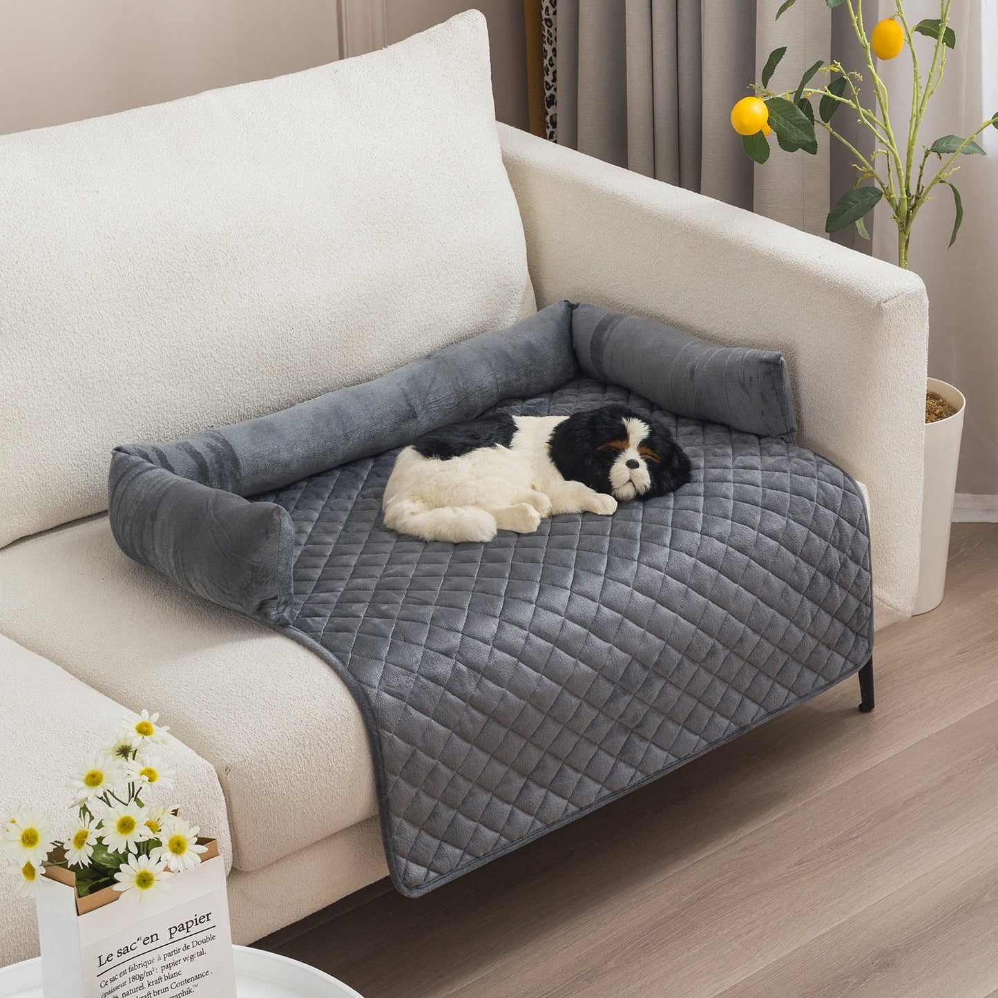 Cozy Pet Collection | Plush Dog Bed with Removable Cushion | Curved Design for Ultimate Comfort 8