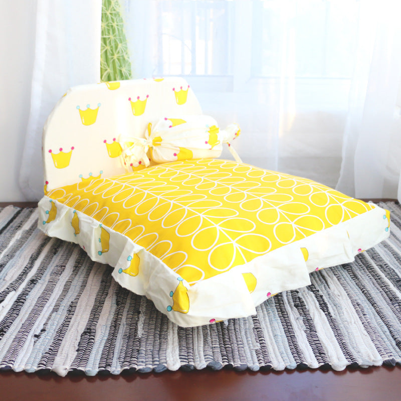 Cozy Pet Haven | Dog Bed with Soft PP Cotton | Comfortable Sleeping Space for Small Pets 2