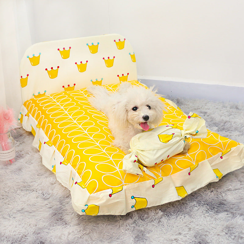 Cozy Pet Haven | Dog Bed with Soft PP Cotton | Comfortable Sleeping Space for Small Pets 7
