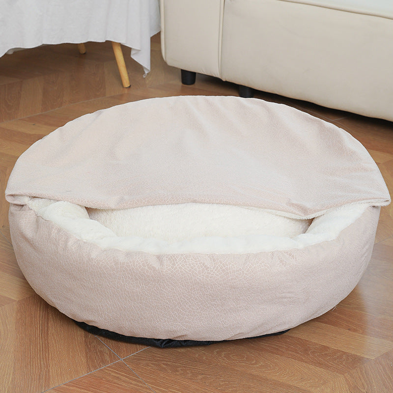 Cozy Pet Haven | Orthopedic Dog Bed with Hooded Blanket for Ultimate Comfort 0