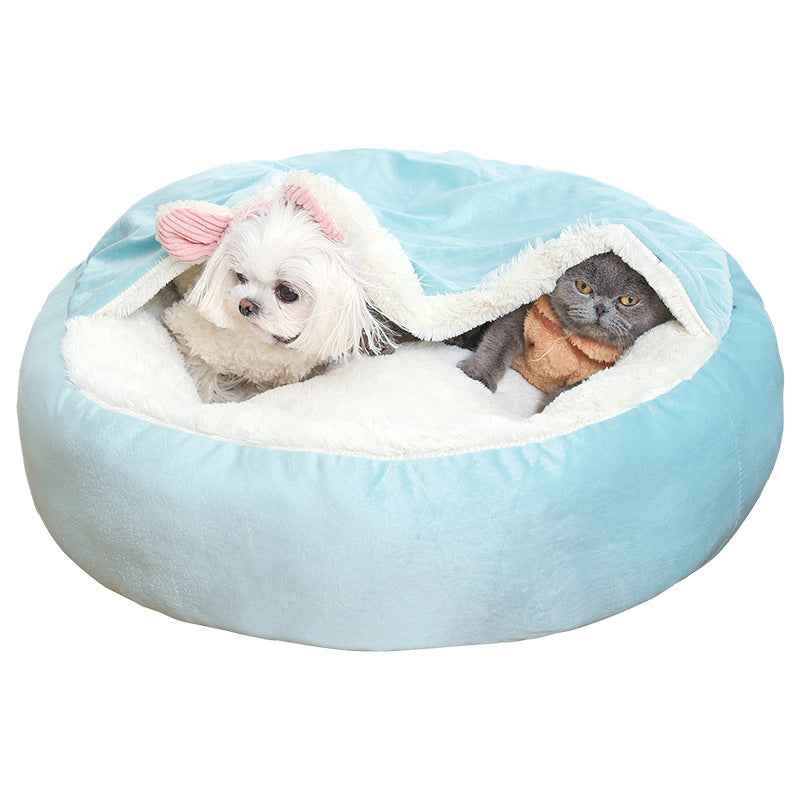 Cozy Pet Haven | Orthopedic Dog Bed with Hooded Blanket for Ultimate Comfort 2