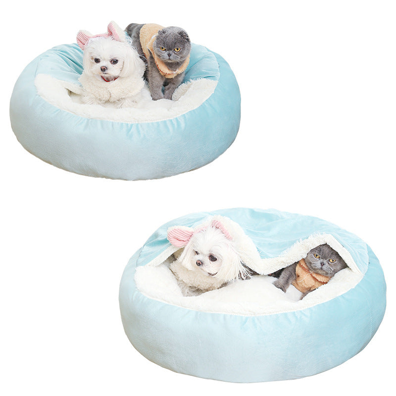 Cozy Pet Haven | Orthopedic Dog Bed with Hooded Blanket for Ultimate Comfort 3