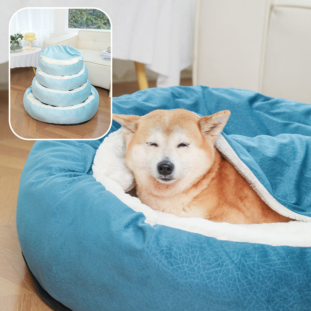 Cozy Pet Haven | Orthopedic Dog Bed with Hooded Blanket for Ultimate Comfort 4