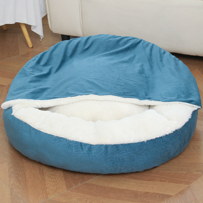 Cozy Pet Haven | Orthopedic Dog Bed with Hooded Blanket for Ultimate Comfort 6