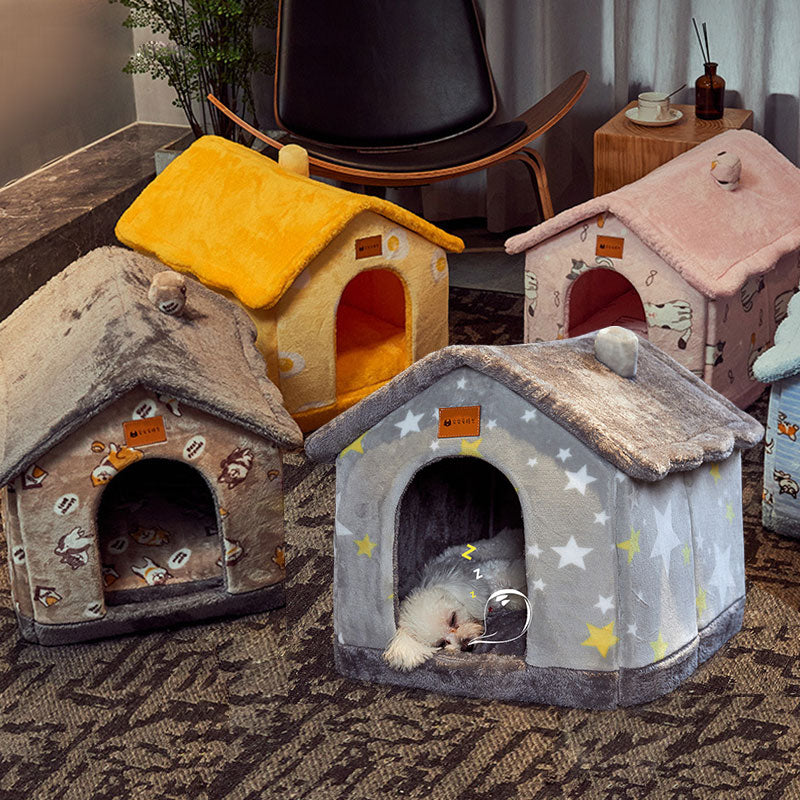 Cozy Pet Nest | Foldable Dog House with Self-Warming Fabric | Durable Shelter for Indoor and Outdoor Comfort 1