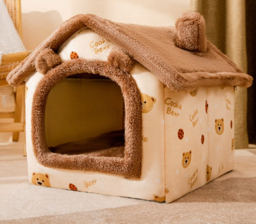 Cozy Pet Nest | Foldable Dog House with Self-Warming Fabric | Durable Shelter for Indoor and Outdoor Comfort 14