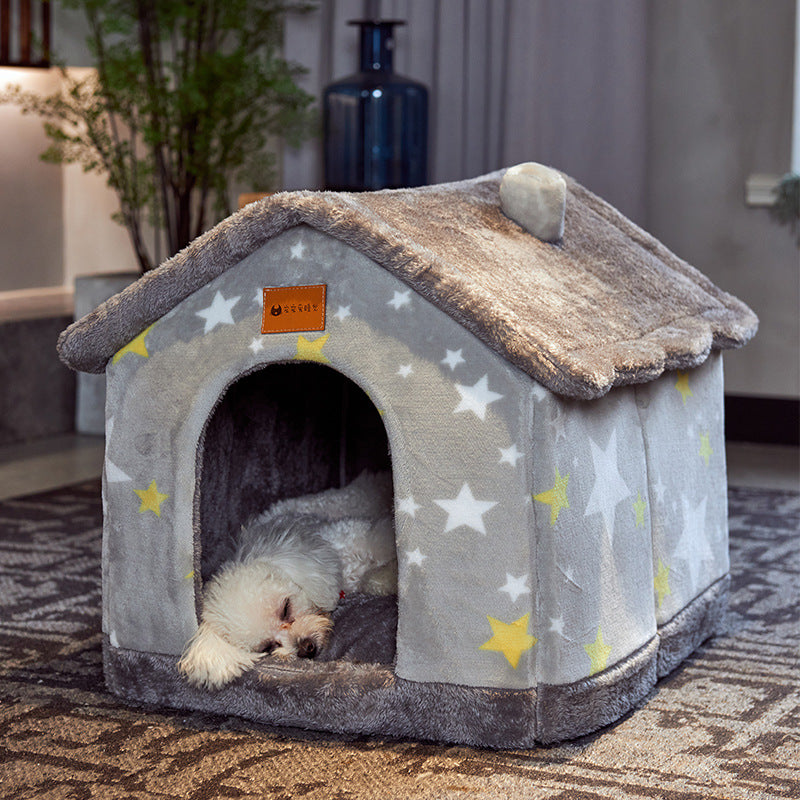 Cozy Pet Nest | Foldable Dog House with Self-Warming Fabric | Durable Shelter for Indoor and Outdoor Comfort 2