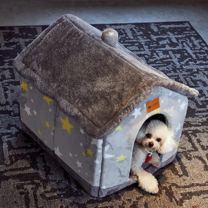 Cozy Pet Nest | Foldable Dog House with Self-Warming Fabric | Durable Shelter for Indoor and Outdoor Comfort 5