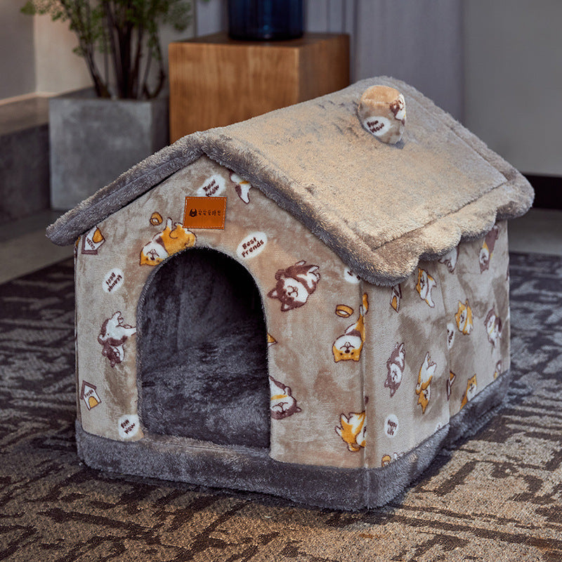 Cozy Pet Nest | Foldable Dog House with Self-Warming Fabric | Durable Shelter for Indoor and Outdoor Comfort 7