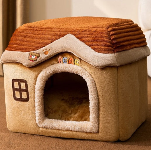 Cozy Pet Nest | Foldable Dog House with Self-Warming Fabric | Durable Shelter for Indoor and Outdoor Comfort 8