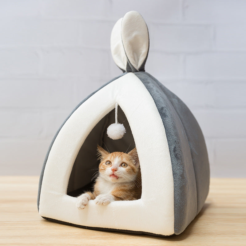 Cozy Pet Villa | Cat Bed with Soft Cloth Material | Comfortable Nest for Cats and Small Dogs 1