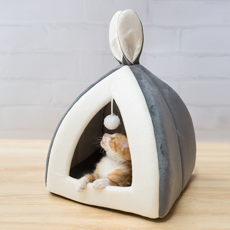 Cozy Pet Villa | Cat Bed with Soft Cloth Material | Comfortable Nest for Cats and Small Dogs 2