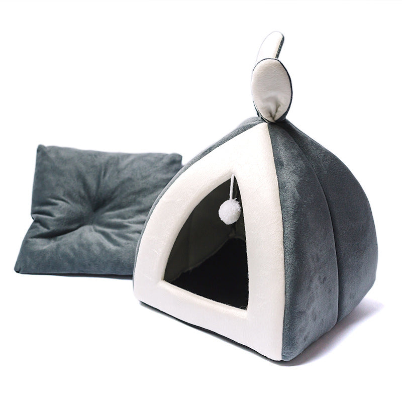 Cozy Pet Villa | Cat Bed with Soft Cloth Material | Comfortable Nest for Cats and Small Dogs 3