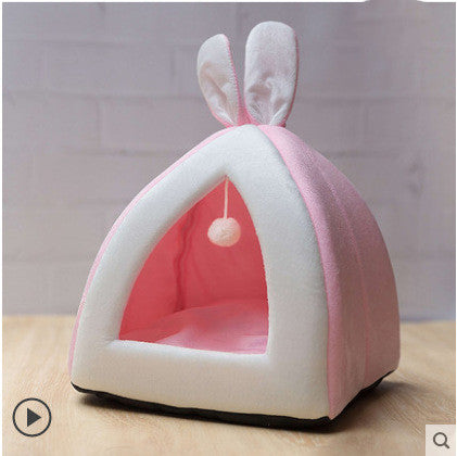 Cozy Pet Villa | Cat Bed with Soft Cloth Material | Comfortable Nest for Cats and Small Dogs 4