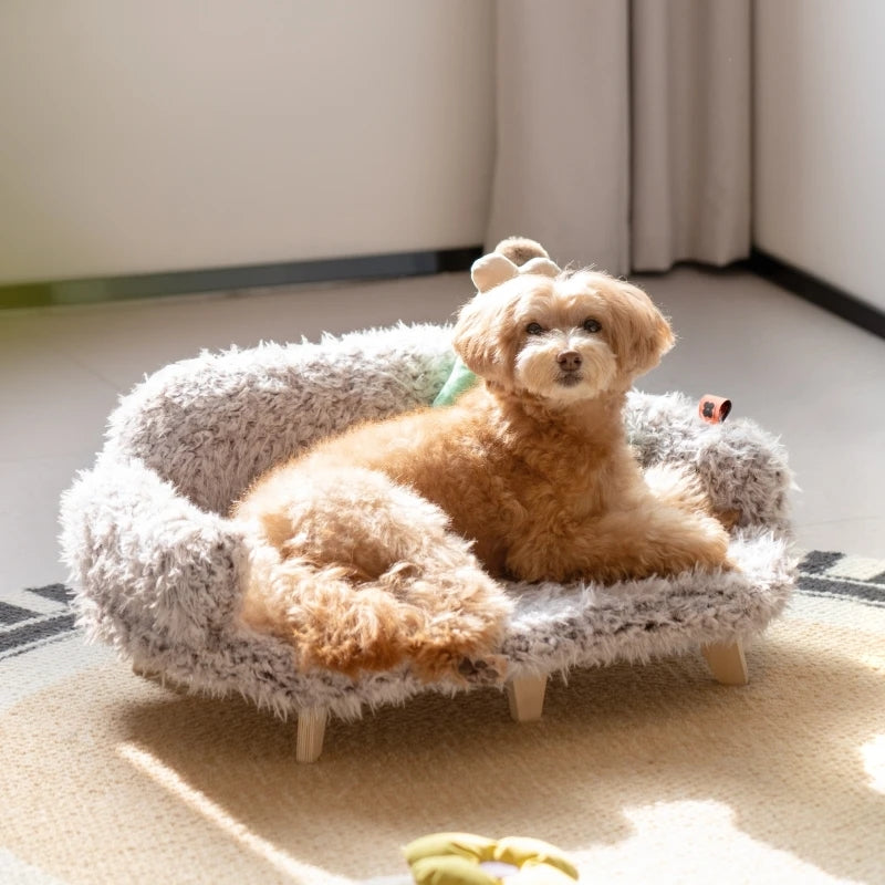 Elegant Wooden Pet Bed | Stylish Dog & Cat Bed with Removable Cover | Safe & Cozy Design for Small to Medium Pets 3