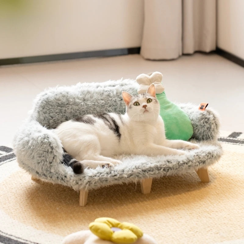 Elegant Wooden Pet Bed | Stylish Dog & Cat Bed with Removable Cover | Safe & Cozy Design for Small to Medium Pets 6
