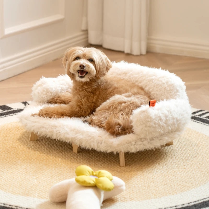 Elegant Wooden Pet Bed | Stylish Dog & Cat Bed with Removable Cover | Safe & Cozy Design for Small to Medium Pets 7