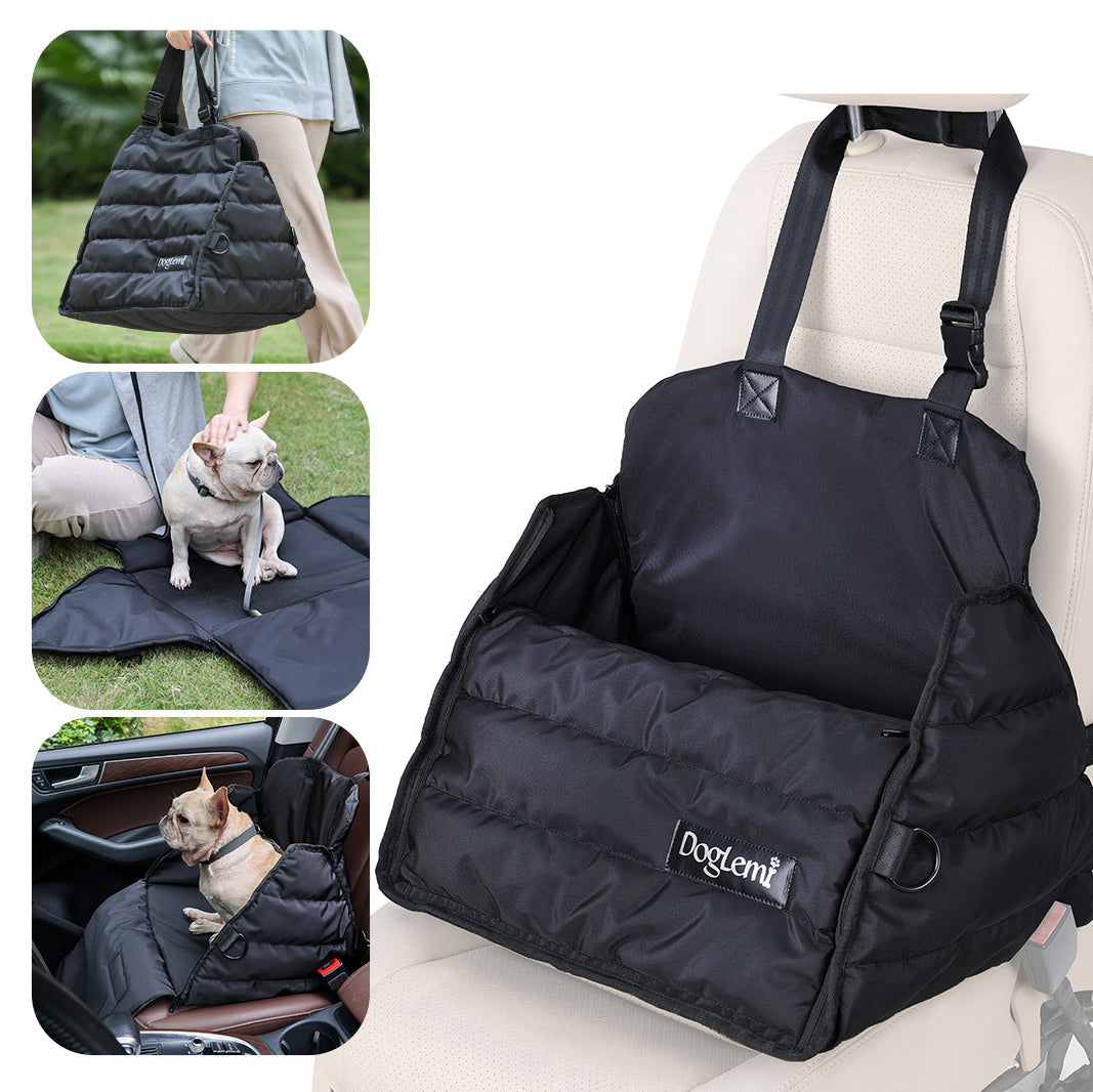 Multi-Functional Dog Car Seat with Safety Harness Clip | Portable Design for Secure Travel 1
