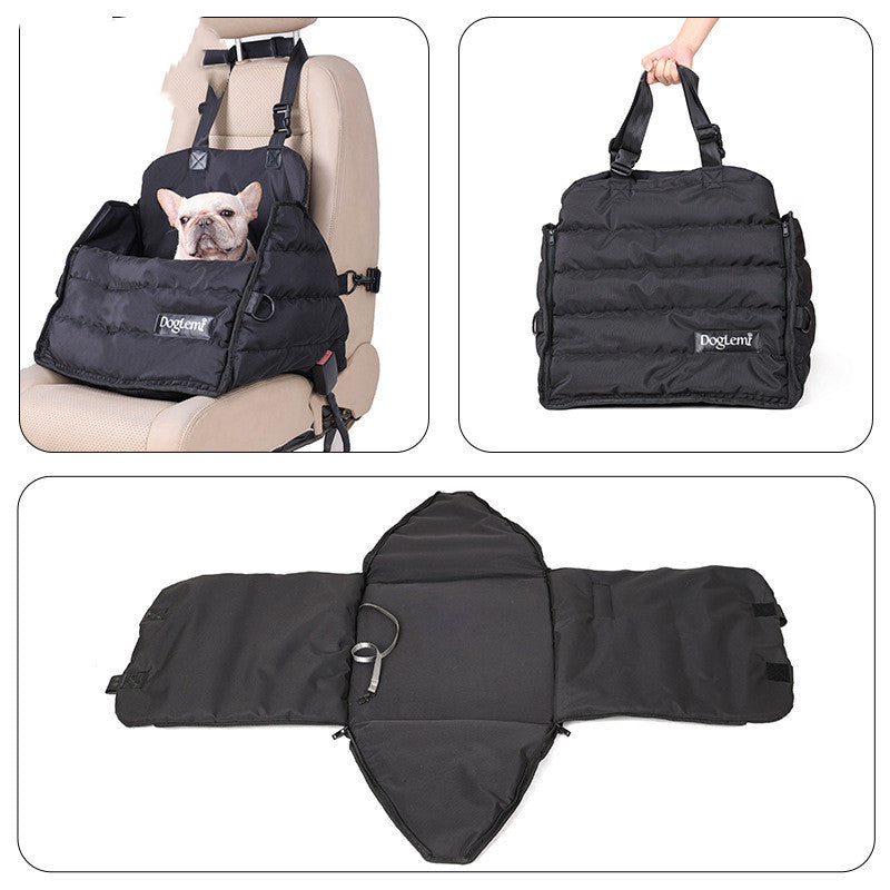 Multi-Functional Dog Car Seat with Safety Harness Clip | Portable Design for Secure Travel 3