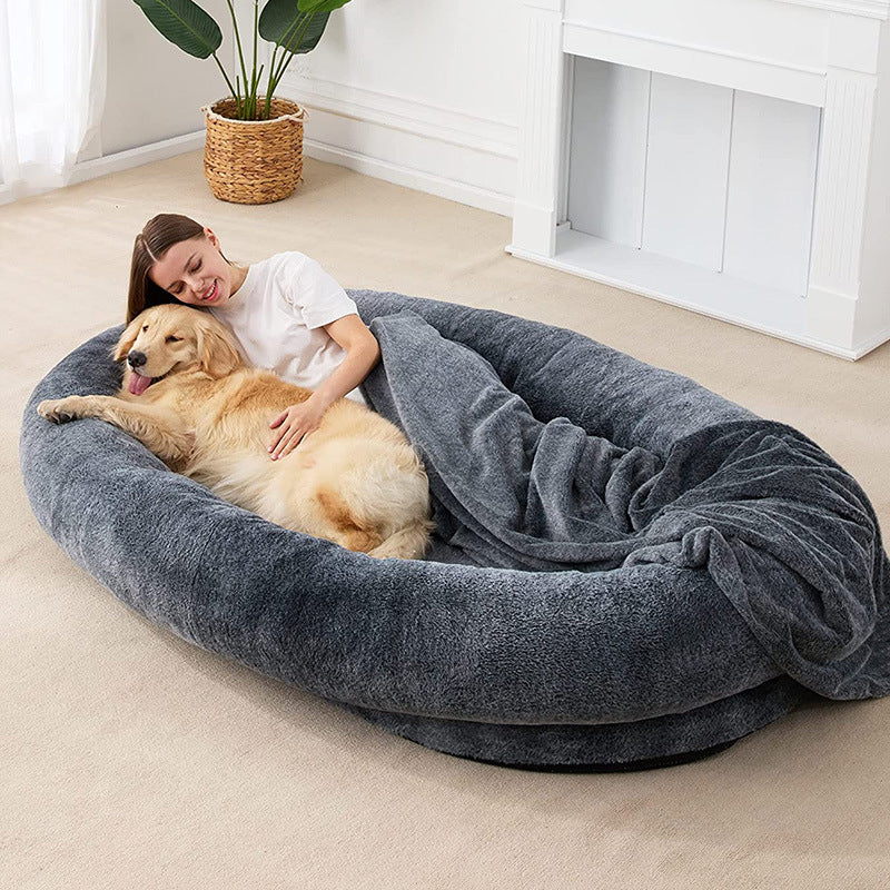 Plush Large Dog Bed with Soft Fabric & Stylish Colors for Ultimate Comfort 0