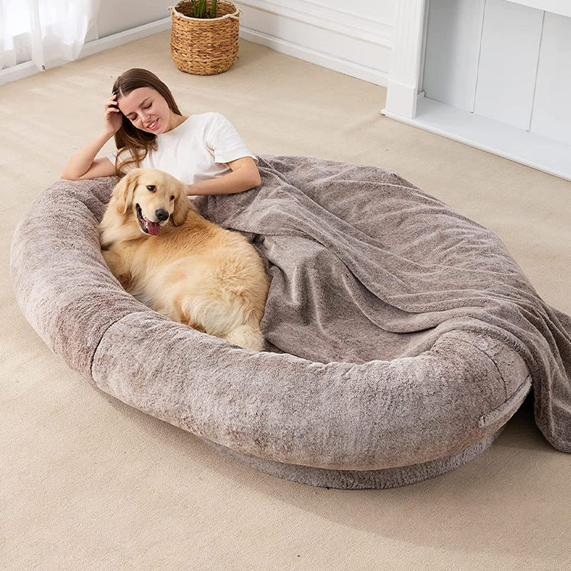 Plush Large Dog Bed with Soft Fabric & Stylish Colors for Ultimate Comfort 1