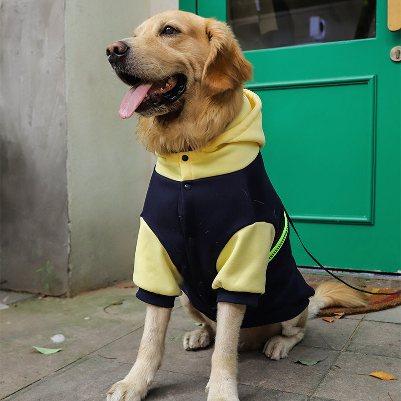 Stylish Pet Apparel | Fleece Sweater with Transparent Pocket for Large Dogs 0
